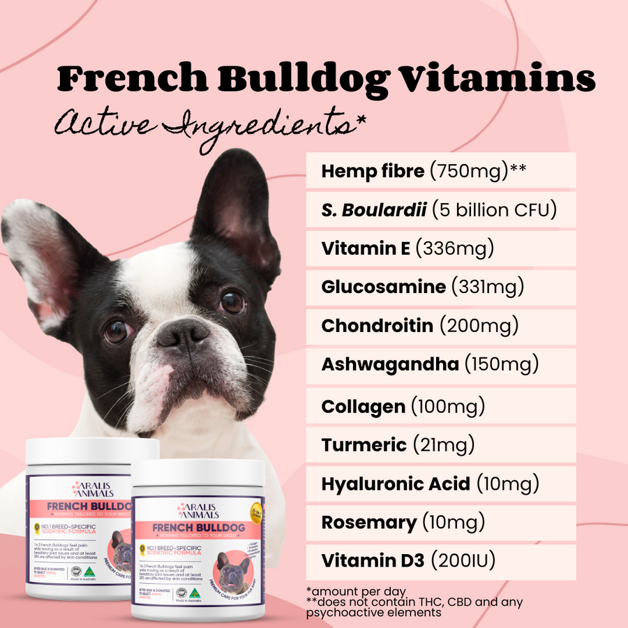 Buy French Bulldog Vitamins for Dogs in Australia Aralis Animals